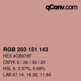 Color code: RGB 203 151 143 | qconv.com