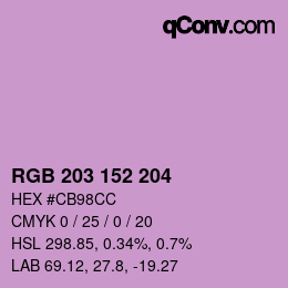 Color code: RGB 203 152 204 | qconv.com