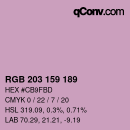 Farbcode: RGB 203 159 189 | qconv.com