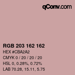 カラーコード: RGB 203 162 162 | qconv.com