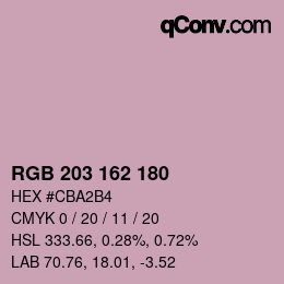 Color code: RGB 203 162 180 | qconv.com