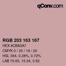 Color code: RGB 203 163 167 | qconv.com