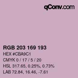 カラーコード: RGB 203 169 193 | qconv.com