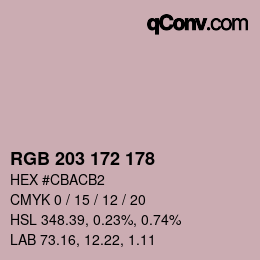 Color code: RGB 203 172 178 | qconv.com