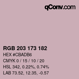 Color code: RGB 203 173 182 | qconv.com