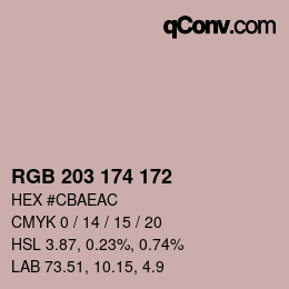 Farbcode: RGB 203 174 172 | qconv.com