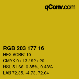 Farbcode: RGB 203 177 16 | qconv.com