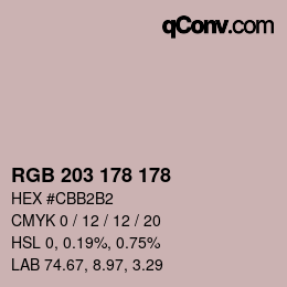 カラーコード: RGB 203 178 178 | qconv.com