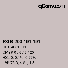 Color code: RGB 203 191 191 | qconv.com