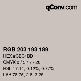 Farbcode: RGB 203 193 189 | qconv.com