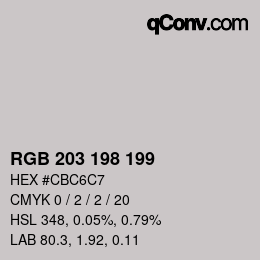 Color code: RGB 203 198 199 | qconv.com