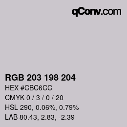 Color code: RGB 203 198 204 | qconv.com