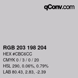 Color code: RGB 203 198 204 | qconv.com