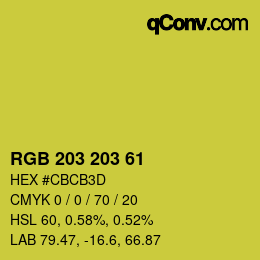 Color code: RGB 203 203 61 | qconv.com