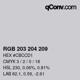 Code couleur: RGB 203 204 209 | qconv.com