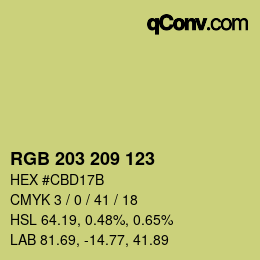Farbcode: RGB 203 209 123 | qconv.com