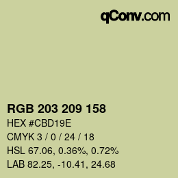颜色代码: RGB 203 209 158 | qconv.com