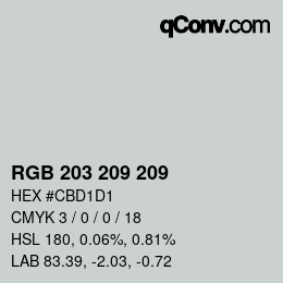 Code couleur: RGB 203 209 209 | qconv.com