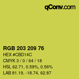 Farbcode: RGB 203 209 76 | qconv.com