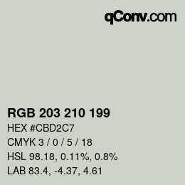 Color code: RGB 203 210 199 | qconv.com