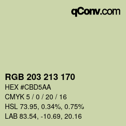 颜色代码: RGB 203 213 170 | qconv.com