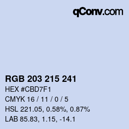 Farbcode: RGB 203 215 241 | qconv.com