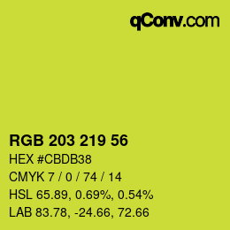 颜色代码: RGB 203 219 56 | qconv.com