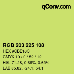 Farbcode: RGB 203 225 108 | qconv.com