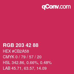 カラーコード: RGB 203 42 88 | qconv.com