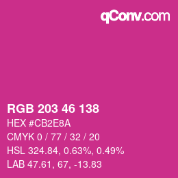 カラーコード: RGB 203 46 138 | qconv.com