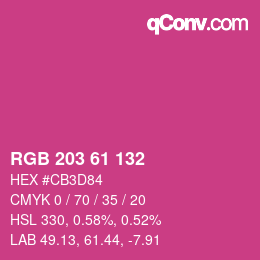 Color code: RGB 203 61 132 | qconv.com