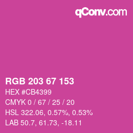 Color code: RGB 203 67 153 | qconv.com