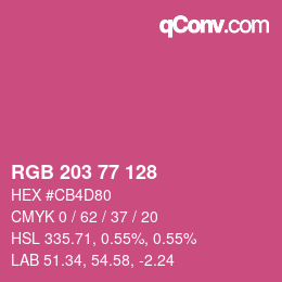 颜色代码: RGB 203 77 128 | qconv.com