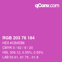 颜色代码: RGB 203 78 184 | qconv.com