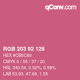 Color code: RGB 203 92 128 | qconv.com