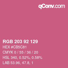 Color code: RGB 203 92 129 | qconv.com