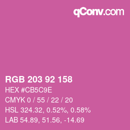Color code: RGB 203 92 158 | qconv.com