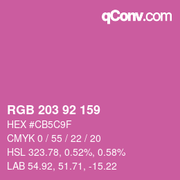 Color code: RGB 203 92 159 | qconv.com