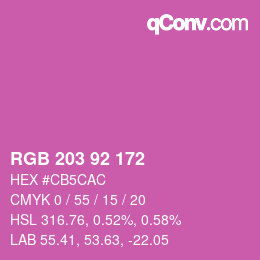 Color code: RGB 203 92 172 | qconv.com