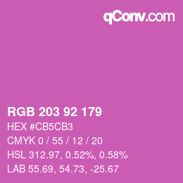 Color code: RGB 203 92 179 | qconv.com