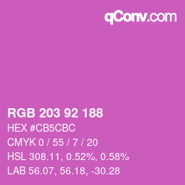 Color code: RGB 203 92 188 | qconv.com