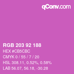 Color code: RGB 203 92 188 | qconv.com