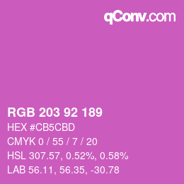 Color code: RGB 203 92 189 | qconv.com