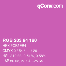 颜色代码: RGB 203 94 180 | qconv.com