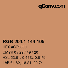 カラーコード: RGB 204.1 144 105 | qconv.com