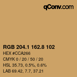 Color code: RGB 204.1 162.8 102 | qconv.com