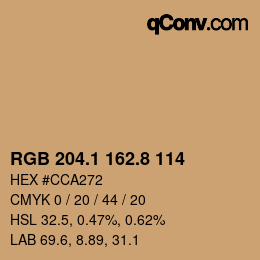 Farbcode: RGB 204.1 162.8 114 | qconv.com