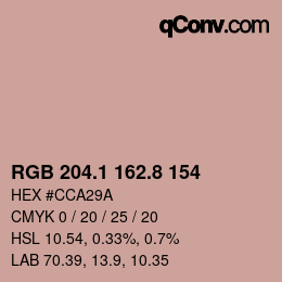 Color code: RGB 204.1 162.8 154 | qconv.com