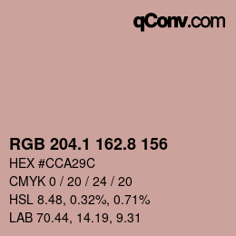 Color code: RGB 204.1 162.8 156 | qconv.com