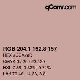 Color code: RGB 204.1 162.8 157 | qconv.com